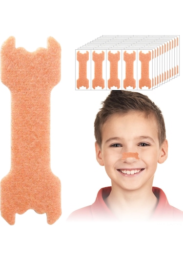 Moveevo 60 Adet Çocuk Burun Bandı - Solunum Geliştirici, Tırnaklama Azaltıcı, Uyku Kalitesi Artırıcı Non-woven Bez Burun Tırnaklama Bandı