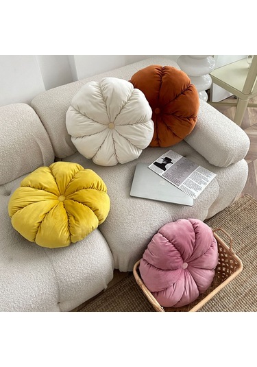 Yunboo Yeşil Kadife Kabak Desenli 45cmx12cm Yastık - Ofis Sandalyesi, Pencere, Koltukluk Konfor Ve Dekor Diğer