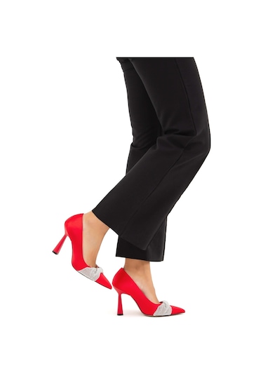Tamer Tanca Kadın Vegan Kırmızı Stiletto Ayakkabı 675 0715 Bn Ayk Sk22/23 Kırmızı Stn Kırmızı