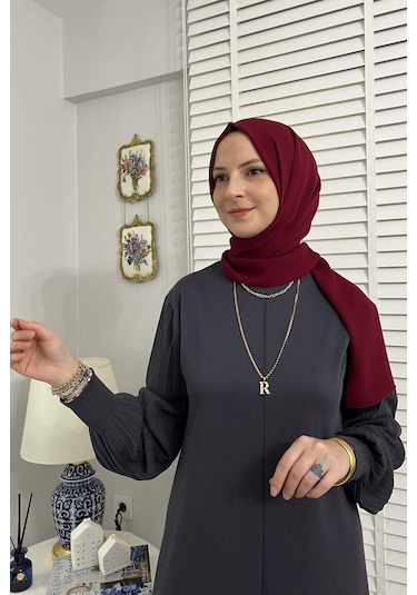 Rabia Şamlı Ecem Antrasit Triko Elbise Normal