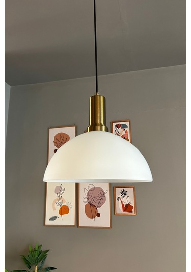 Perry Beyaz Cam Tekli Avize Eskitme Fener Başlık Retro Sarkıt Lamba Restoran Salon Aydınlatma Beyaz