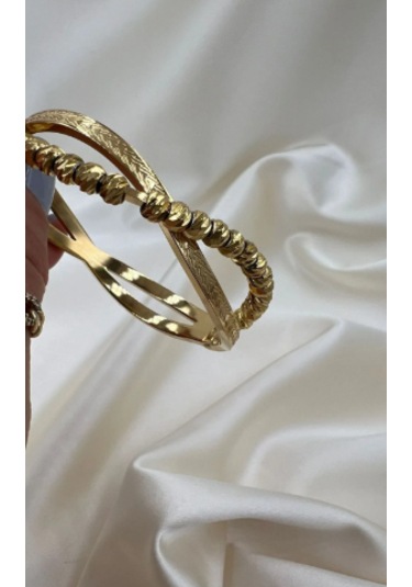 Bb Çelik Tek Sıra Dorkika Kelepçe Bilezik Altın