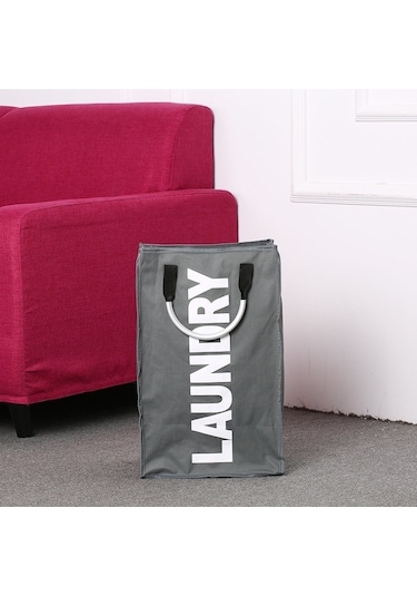 Cbtx Pratik Katlanabilir Kirli Giysileri Yıkama Çamaşır Sepeti Alaşım Saplı Dayanıklı Koyu Gri Diğer