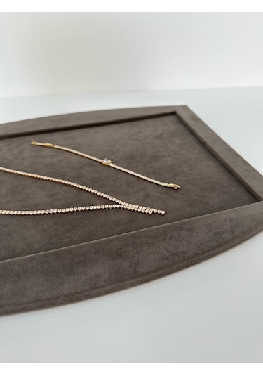 Yerli Üretim Süet Kumaş Kahve Renk Kolye Ucu Küpe Yüzük Takı Serv Kahverengi