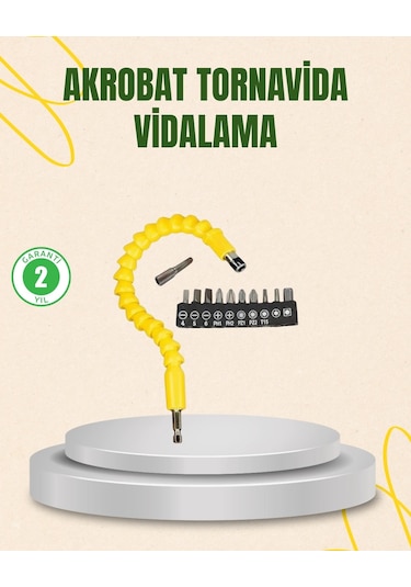 Buğz 12 Parça Akrobat Vidalama Uç Seti Esnek Dar Alan Kullanım