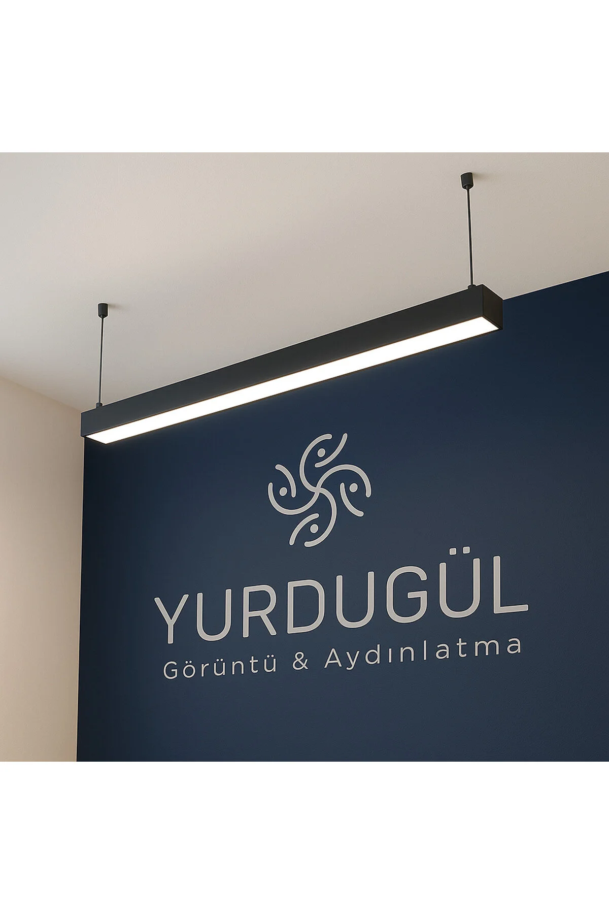 100 Cm Siyah Kasa 6500k Beyaz Işık Ofis. Mağaza.avm. Galeri.led Armatür Siyah