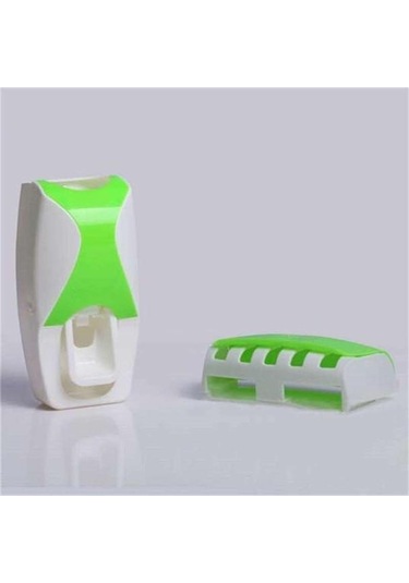 Yeşil Otomatik Tembel Diş Macunu Dispenseri 5 Diş Fırçası Tutucu Sıkacağı Banyo Raf Aksesuarları Yeşil