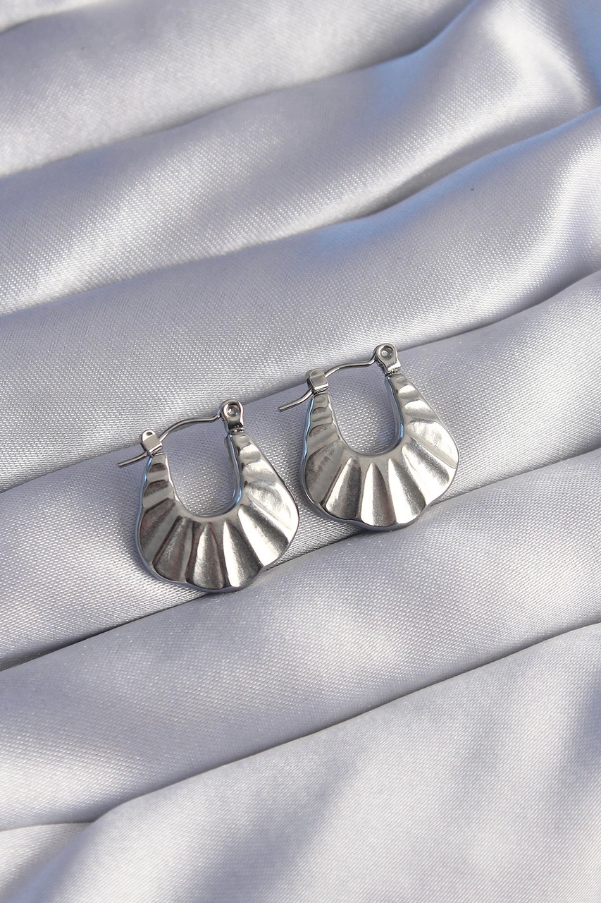 Dodes 316l Çelik Gümüş Renk Kabartmalı Görünüm Küpe Tg27bkp9046 Çok Renkli