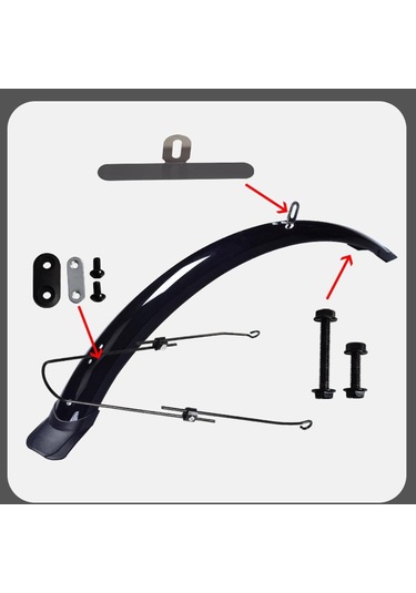 Homyl Bisiklet Ön Arka Çamurluklar Tam Kapalı Çamur Siyah