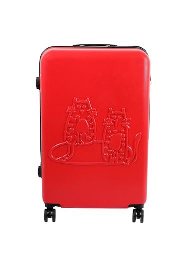 Biggdesign Cats Kırmızı Büyük Boy 28" Valiz Kırmızı