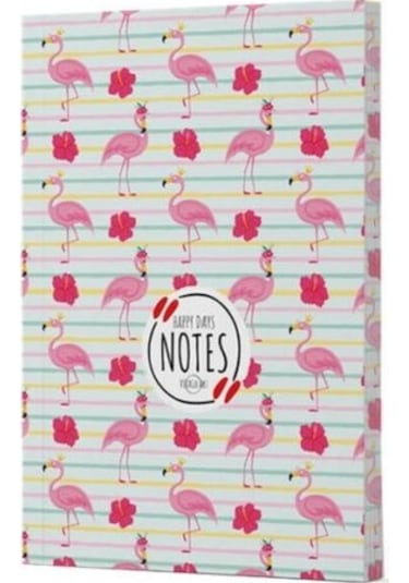 Flamingo 2 Çizgili Defter Yan Baskılı Siyah
