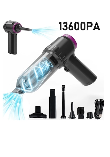 Ally ﻿Mefa Ös 13600Pa Güçlü 2 Kademeli Vakumlu Kablosuz Üflemeli Mini Araç Süpürgesi
