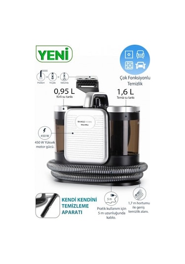 Fakir Range GleamMax Spot Cleaner Koltuk Halı ve Leke Çıkartma Makinesi