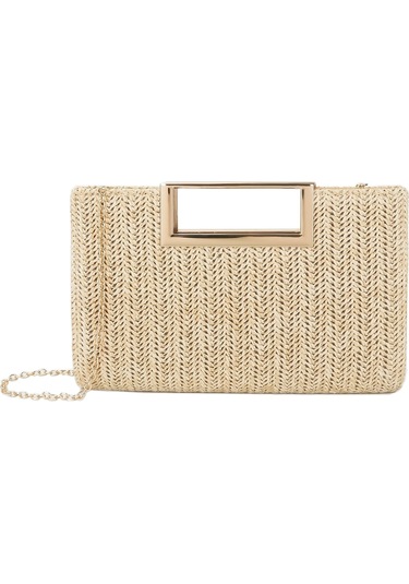 Moveevo El Dokuma Samimi Çaylak Çanta - Taşınabilir Altın Zincir, Manyetik Kapatma, Günlük Gereksinimleri Karşılar 26x16x5cm Çok Renkli