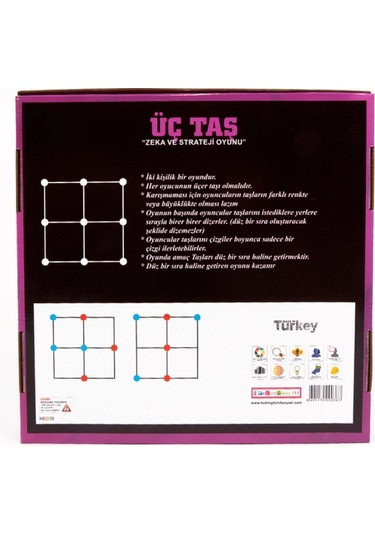 Büro Ev Ofis Çocuk Hediyesi İçin Zeka Oyunu Ahşap Üç Taş Oyunu