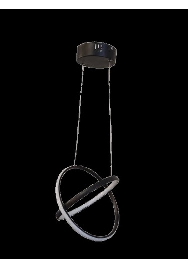 Dmr Çapraz Çift Halka Sarkıt Led Avize Siyah Kasa Üç Renk 6500k/4000k/3000k Beyaz Ilık/beyaz/sarı Çok Renkli