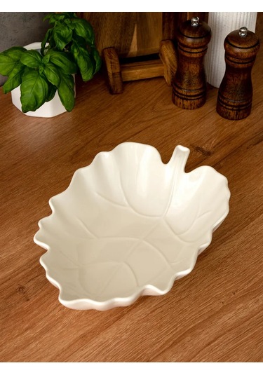 Korall Beyaz Salata Kasesi "yaprak" Porselen 29 Cm 417739280 Beyaz