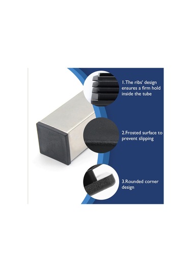 Geeksen 32 Adet Siyah Plastik Kare Boru Tıkanırcısı - Metal Boru, Masa Sandalye Ayaklarını Kaydırma Ve Korumak İçin - 2.5x2.5x1.4cm Siyah