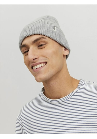 Jack & Jones Jacbrink Beanie Noos Erkek Bere-27683 - Gri