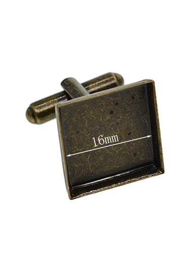 Suntek 20x16mm Kare Boş Ayar Taban Pedi Kol Düğmesi Dıy Bronz