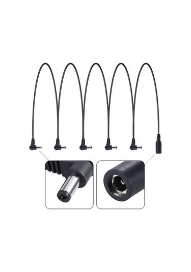 Geeksen Gitar Efekt Güç Kaynağı Adaptörü 9v Dc 1000ma 5 Yollu Zincir Akor Kablosu Negatif İç Pozitif Dış