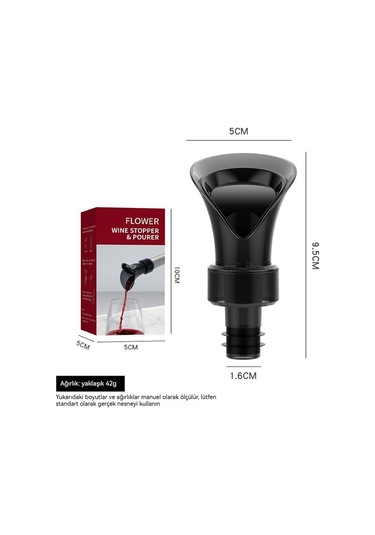 Petal Şeklinde Kırmızı Şarap Vakumlu Stoper Şarap Akıtıcı