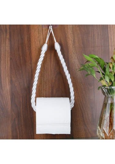 Kahve 1 Adet Kağıt Havlu Tutucular Havlu Askısı Banyo Havlu Kancası Rulo Kağıt Havlu Tutucu Havlu Askısı Tuvalet İpi Vermek Çivisiz Bağlantı