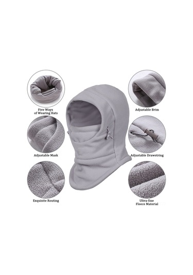 Wezone Çocuklar İçin Polar Balakava - Kışlık Sıcak, Rüzgar Geçirmez Ve Nefes Alabilir Yüz Maskesi Açık Gül Kırmızısı/koyu Gri