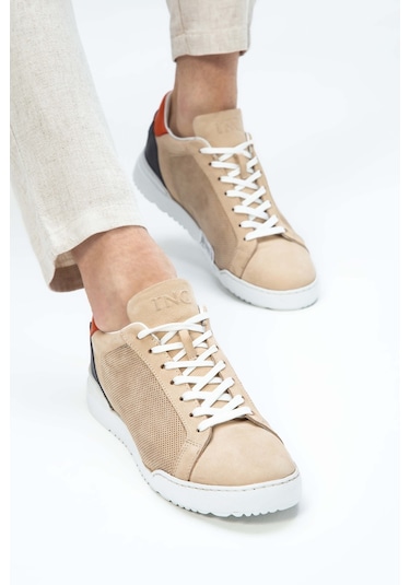 Tamer Tanca Erkek Hakiki Deri Bej Sneakers & Spor Ayakkabı 698 1052-1 Erk Ayk Y23 Bej Nbk Bej