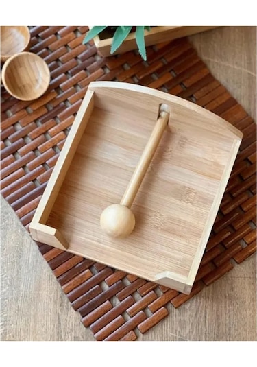 Doğal Bambu Ahşap Peçetelik Ahşap