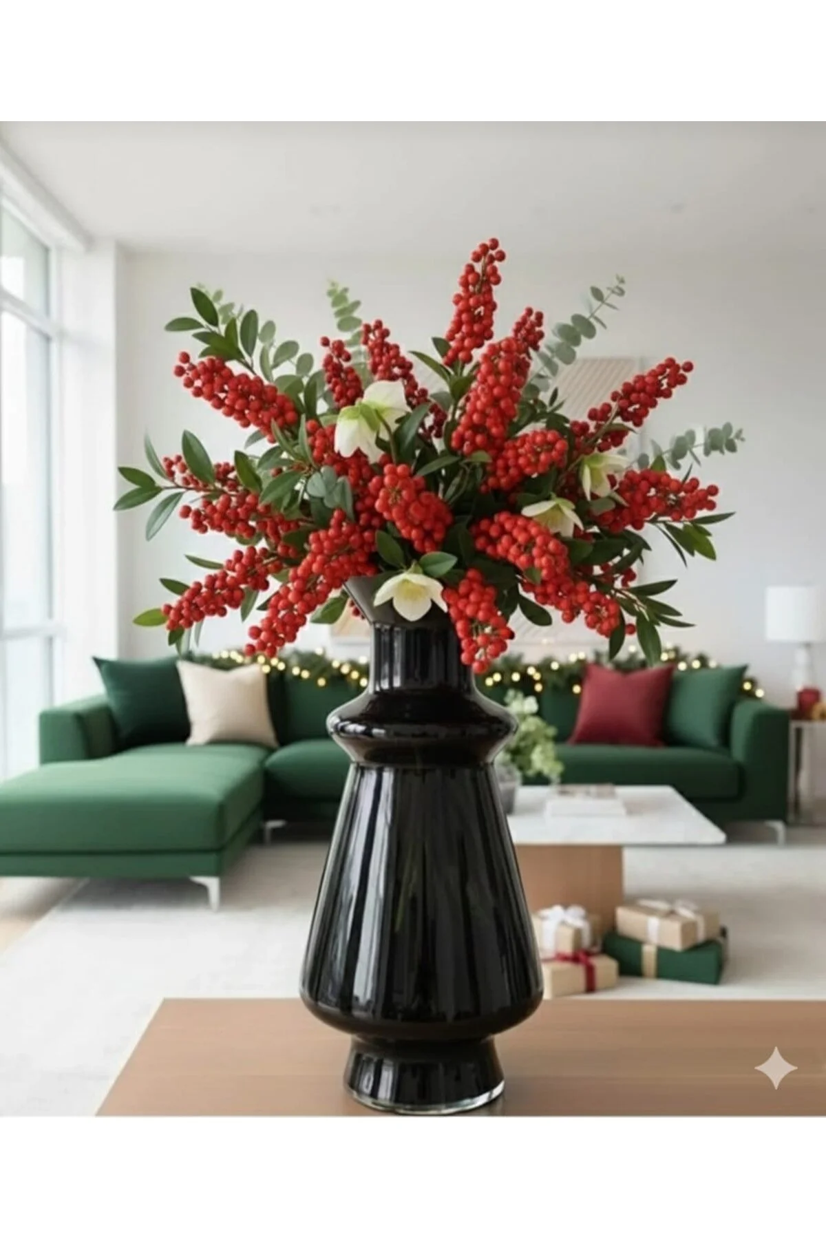 Büyük Vazo Seçenekli Boya Renkli Siyah