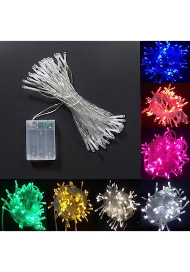 Sarı Led Peri Dize Işıklar 7 Renk Pil Kumandalı Açık Hava Su Geçirmez Led Dize Işık Noel Doğum Günü Ev Partisi Dekoru Lamba 5m Sarı