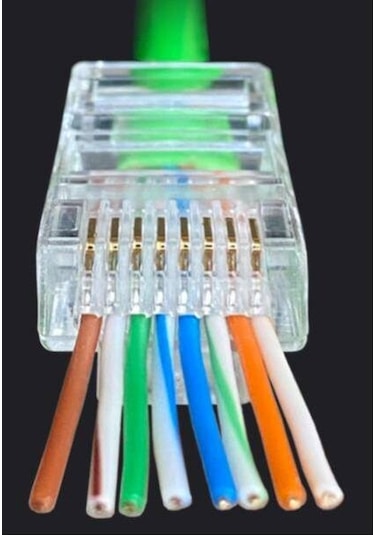 Yeni Nesil Delikli Cat6 Ez Rj45 Konnektör Utp Jack 100 Adet