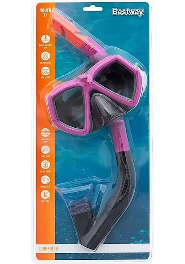 Bestway Dominator Şnorkel Maske Aqua Mavi