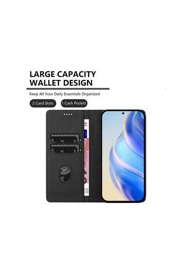 Samsung Galaxy S24 Fe Cüzdan Kılıfı Rfıd Litchi Doku Deri Cep Telefonu Kılıfı İle Uyumlu Çok Renkli