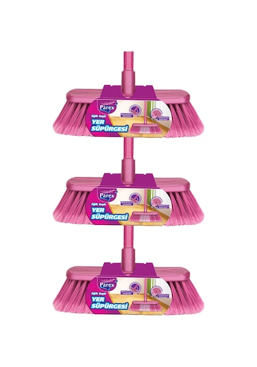 Eğik Sapli Yer Süpürgesi Üçlü Paket
