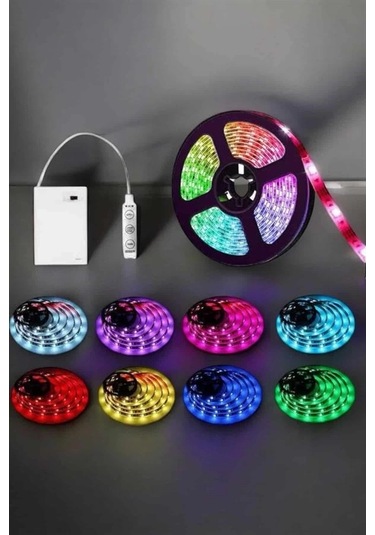 Bfs 5m Rgb Işıklı Her Ortama Uygun Led Işık Çok Renkli