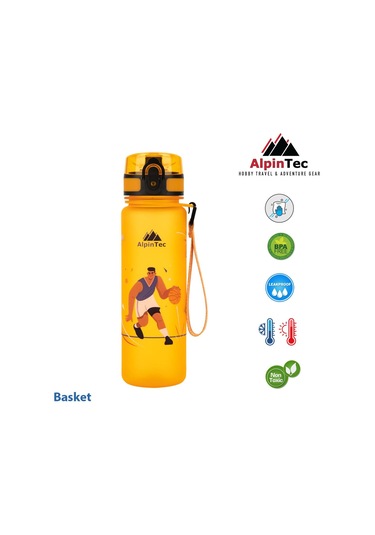Alpintec Basketbol Desenli Turuncu Tritan Çocuk Su Matara 500 Ml Diğer