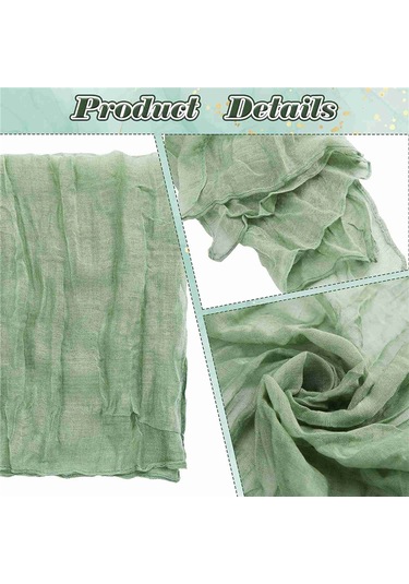 Tülbent Tülbent Peçeteler Buruşuk Yemek Peçeteleri Deko Yeşil 12 Adet Yeşil