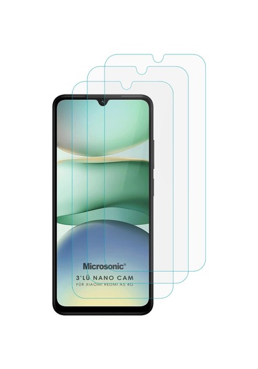 Microsonic Xiaomi Redmi A5 4g Screen Protector Nano Glass Cam Ekran Koruyucu 3 Lü Paket