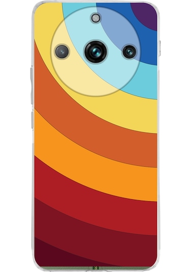 Realme 11 Pro Plusile Uyumlu Renk Cümbüşü 1 Baskılı Kamera Korumalı Şeffaf Kılıf