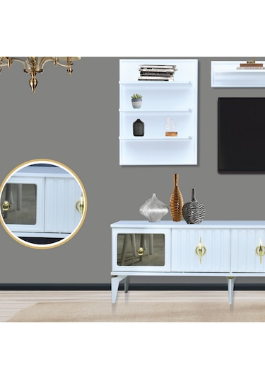 Tuna Duvar Ünitesi - Beyaz Beyaz