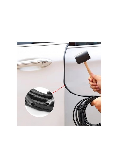 Siyah Renk Araç Kapı Koruma Fitili Kapı Çarpma Çizik Önleyici N11.4171