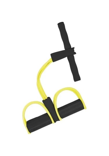 Sarı Direnç Bantları Elastik Fitness Bantları Evde Spor Egzersizleri İçin Çok Fonksiyonlu Taşınabilir 4 Tüp Elastik Pedal Çektirme Sarı