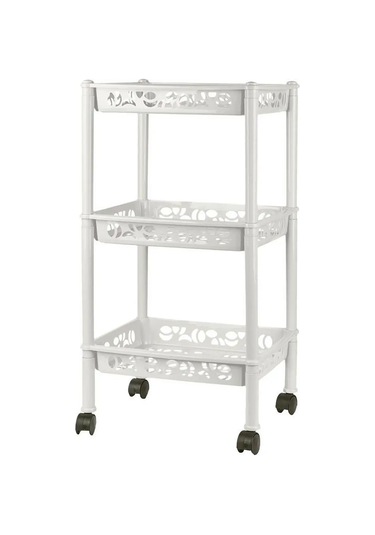 Keeplex Plastik Yer Raylı Raf Tekerlekli 146117890 Beyaz