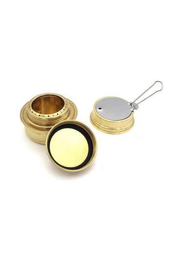 Tenfowee Taşra Kampı İçin Taşınabilir Rüzgar Dayanıklı Alkol Ocağı - Bakır Ve Alüminyum Birleşik, Gri Alkol Dahil Değil Gri