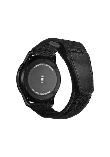 Samsung Uyumlu Galaxy Watch 42mm 20mm Magic Nylon Frm Kordon Siyah