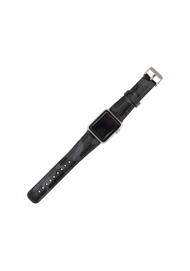 Bouletta Apple Uyumlu  Watch 42-44-45 MM Deri Kordon Kamuflaj Gri