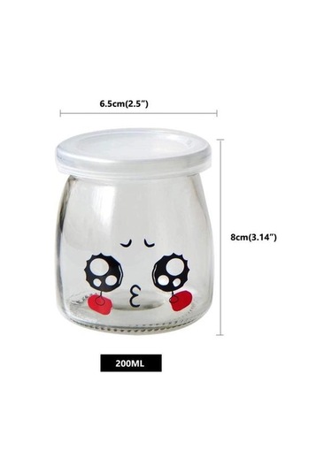 6 Adet Sevimli Küçük Cam Yoğurt Kavanoz Kapakları Ile Bebek Gıda Kavanozları Puding Bal Düğün Düğün Duş Şeker & Amp İçin Bal Kavanoz Yedek Cam Kavanoz Krema Tencere 4 Izgara