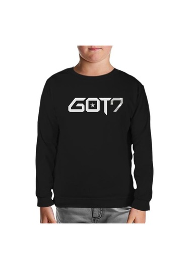 G.O.T7 - Logo Siyah Çocuk Sweatshirt Siyah